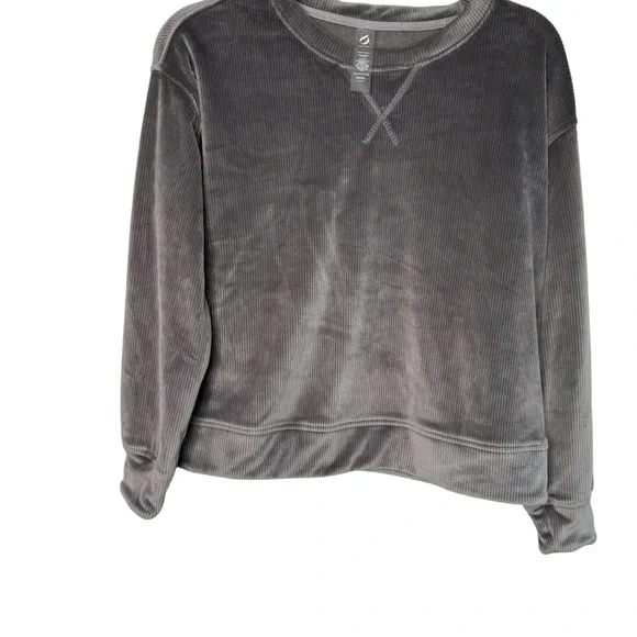 Lou & Grey Ribbed Dark Gray Sweater Top Size XS - Picture 5 of 8